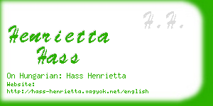 henrietta hass business card